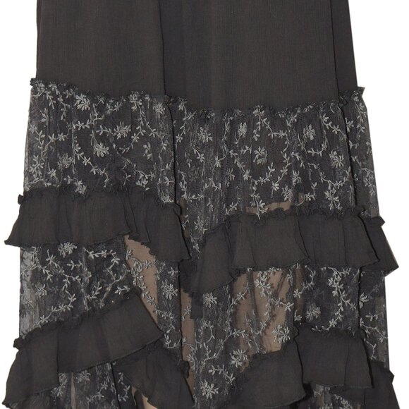 Free People Ashlyn Maxi Skirt Mid-Rise Tiered Ruffle Embroidered New XL - Picture 4 of 6